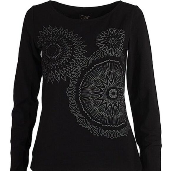 COLINE black t-shirt triple burst long sleeve tee shirt L‎ - Picture 1 of 8